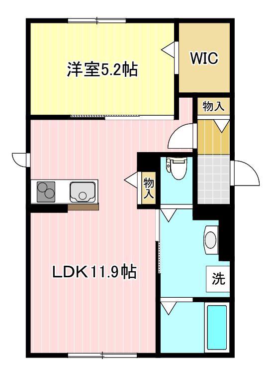 ルミエール(1LDK/1階)の間取り写真