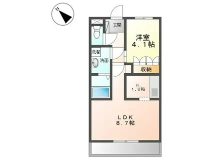 パロ・アルトB(1LDK/2階)の間取り写真