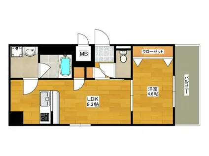 スプランディッド新大阪VII(1LDK/2階)の間取り写真