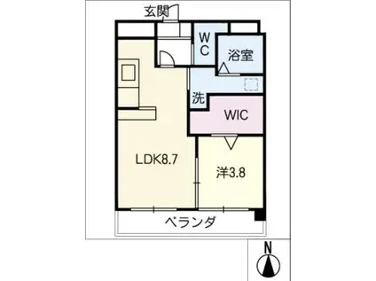 シムラアーバンハイツ(1LDK/3階)の間取り写真