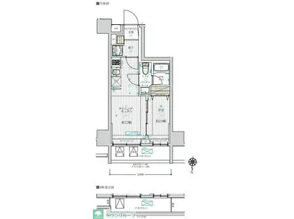 フュージョナル五反野DUE(1DK/10階)の間取り写真