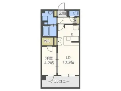 WILL DO中洲(1LDK/8階)の間取り写真
