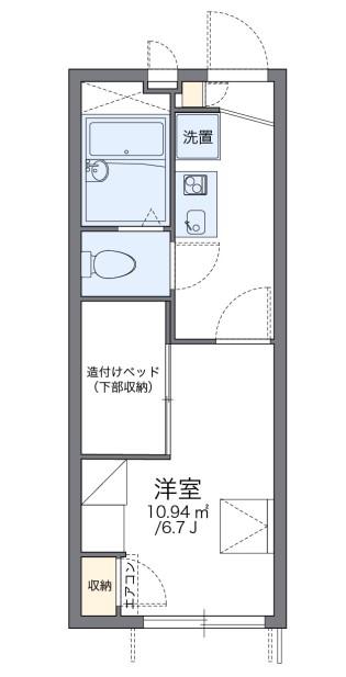 レオパレスアイレックスハイム(1K/1階)の間取り写真