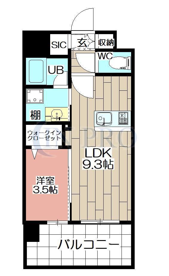 THE SQUARE URBAN RESIDENCE(1LDK/10階)の間取り写真