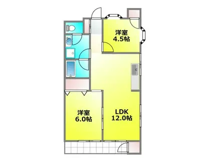 上水ハイツ(2LDK/2階)の間取り写真