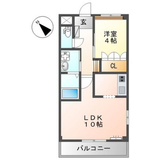 メルヴェーユ丹那(1LDK/4階)の間取り写真