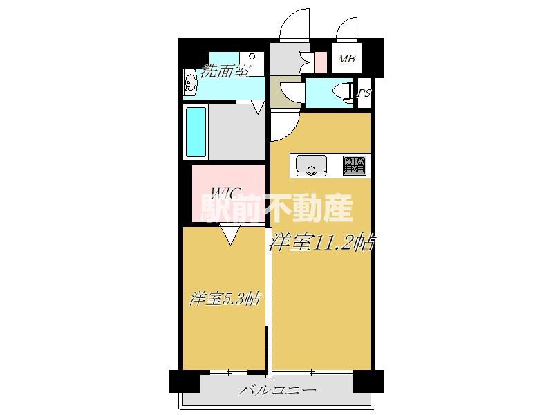 ブランシェ駅南(1LDK/7階)の間取り写真