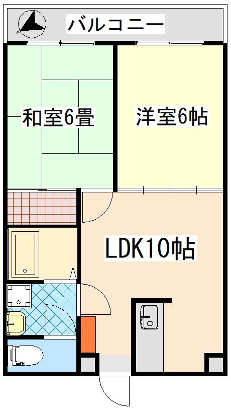 マンションエナジーII(2DK/3階)の間取り写真