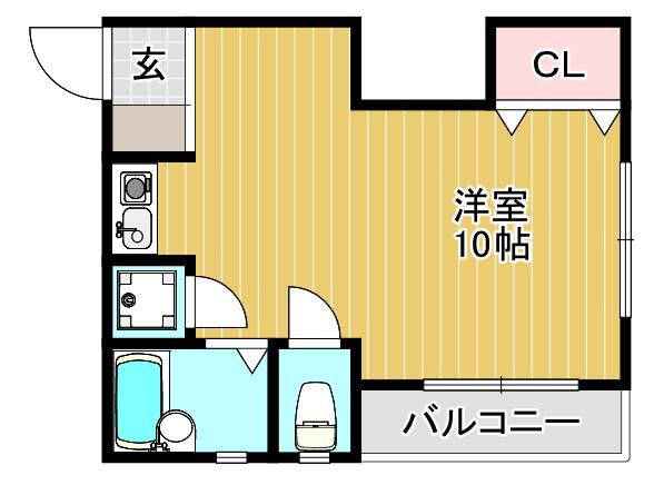 ワイズハイツ(ワンルーム/2階)の間取り写真