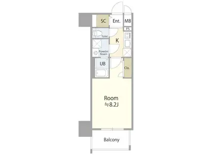 エスリード大曽根プレシャス(1K/2階)の間取り写真