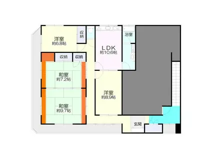 広瀬ビル(4LDK/3階)の間取り写真