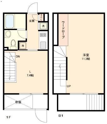 GRAN PASEO新宿 グランパセオ新宿(1LDK/B1階)の間取り写真