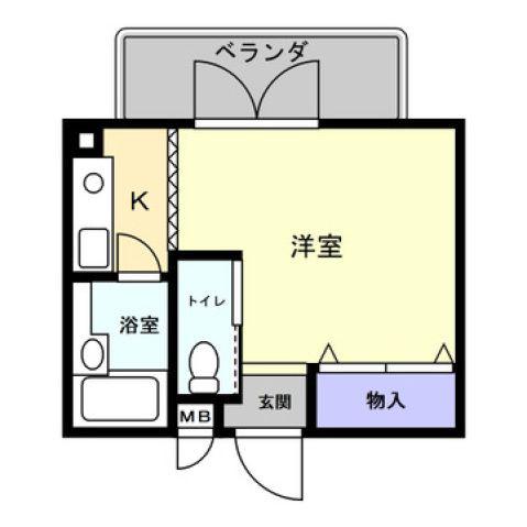 サンプラザベビードール(ワンルーム/3階)の間取り写真