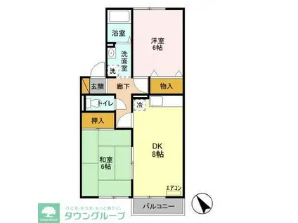 パストラル弐番館(2DK/1階)の間取り写真