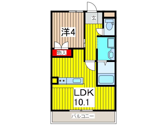 サンライズ戸田(1LDK/2階)の間取り写真