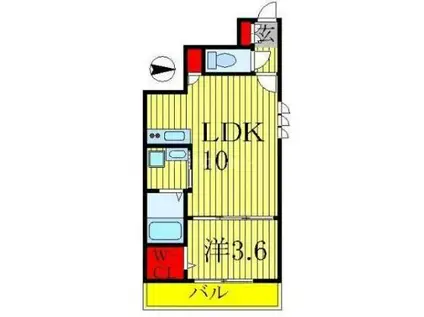 サンリーブ B(1LDK/3階)の間取り写真