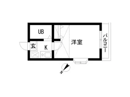 アネックス草加28期C棟(1K/2階)の間取り写真