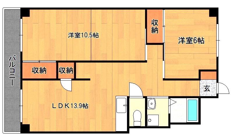 フジマンション(2LDK/1階)の間取り写真