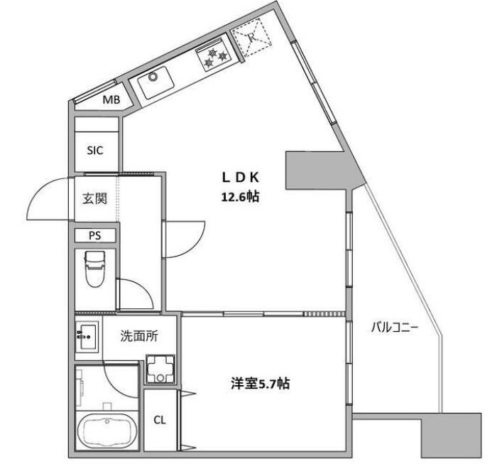 ハイライフ恵比寿(1LDK/6階)の間取り写真