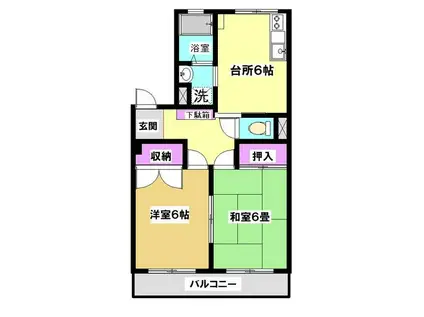 ハイムアゼリア(2DK/2階)の間取り写真