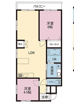 峰沢ハイツ(2LDK/1階)の間取り写真