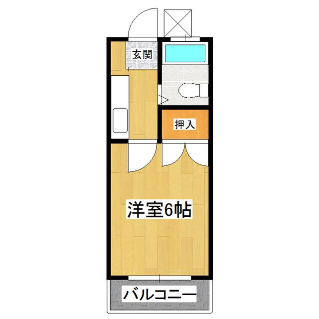 スマイル片見(1K/2階)の間取り写真