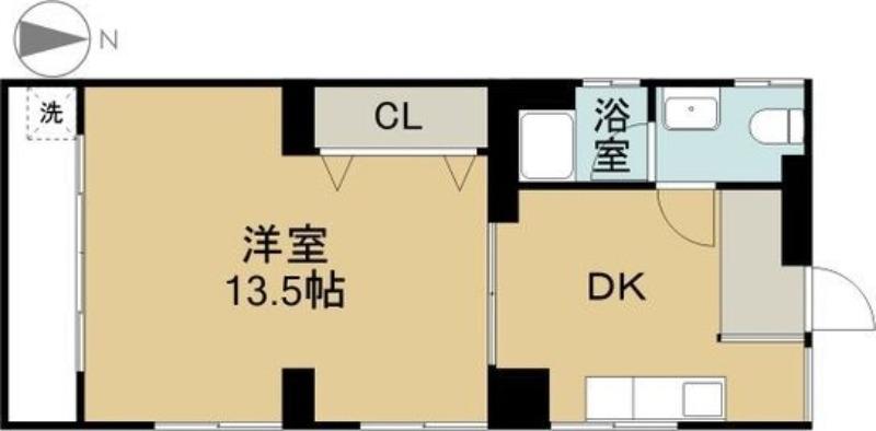 富士和マンション(1DK/2階)の間取り写真