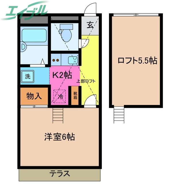 SJ UNEME(1K/1階)の間取り写真