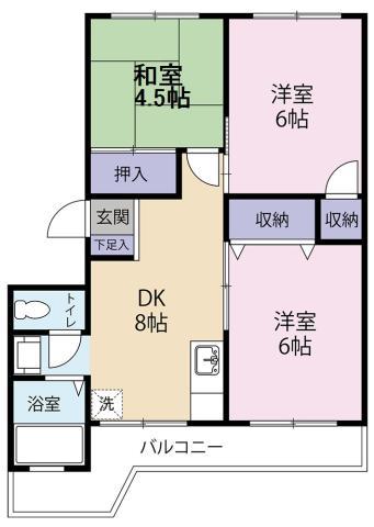 ひろせビル(3DK/1階)の間取り写真