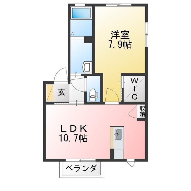 ルミエール沙羅A(1LDK/1階)の間取り写真