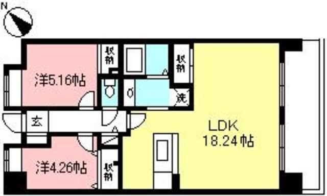ガーデンヒルズ白鳥(2LDK/3階)の間取り写真