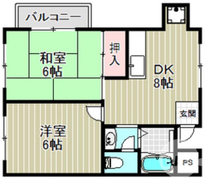 セントレージアーク大浜(2DK/2階)の間取り写真