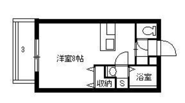SUN GARDEN 葉月館(ワンルーム/1階)の間取り写真