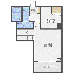 REGALO菊水二条(1LDK/8階)の間取り写真