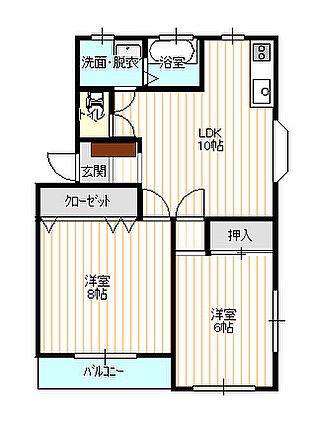 メゾンシエル(2LDK/2階)の間取り写真