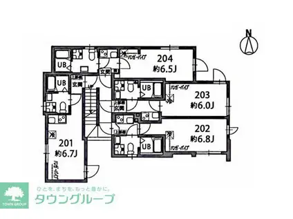 XDレジデンス西新井(1K/2階)の間取り写真