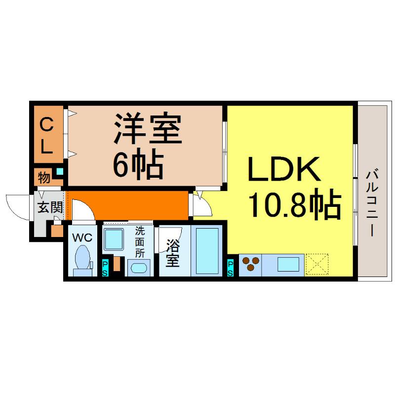 レユシール(1LDK/1階)の間取り写真