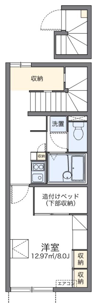 レオパレストビス(1K/2階)の間取り写真