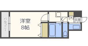エストヴィラ東福岡(1K/6階)の間取り写真