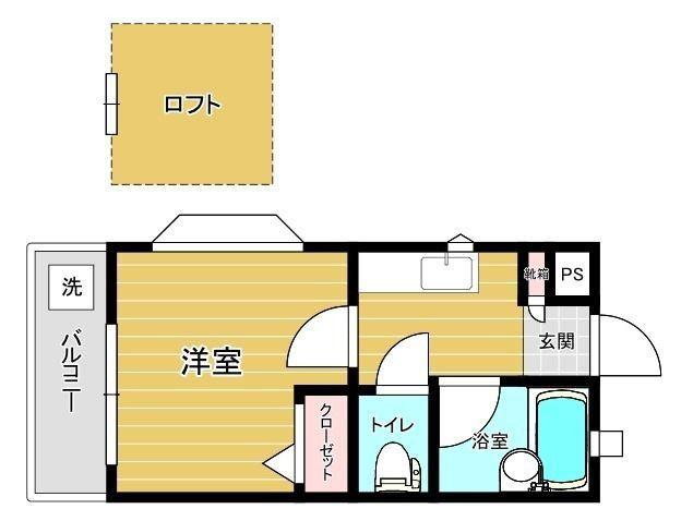リファレンス企救丘(1K/2階)の間取り写真