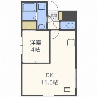 クリスタルパレス(1LDK/3階)の間取り写真