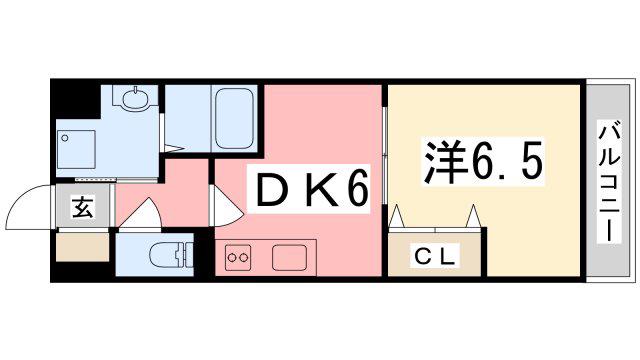 ノースエスペランサ(1DK/2階)の間取り写真