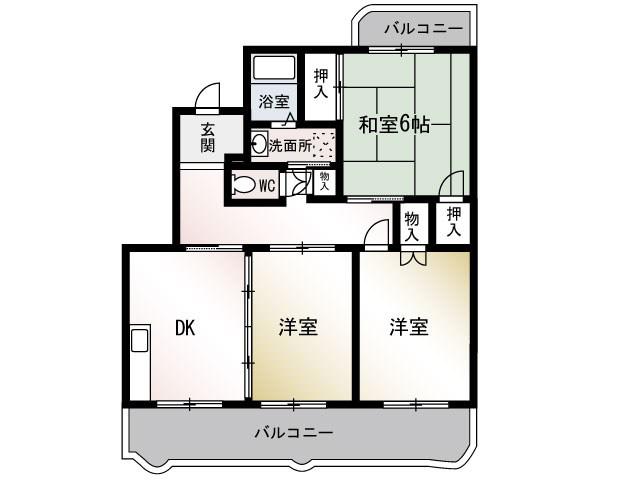 りぶれ97(3DK/1階)の間取り写真
