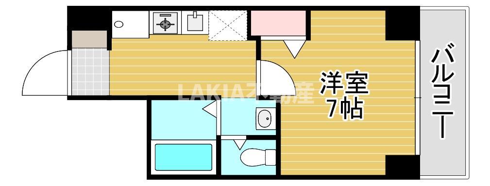 グランカーサ都島(1K/3階)の間取り写真