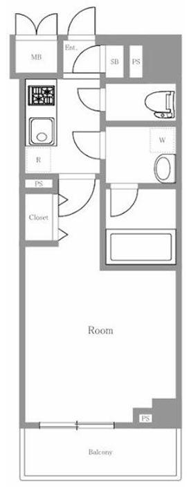 SHOKEN RESIDENCE南千住(1K/3階)の間取り写真