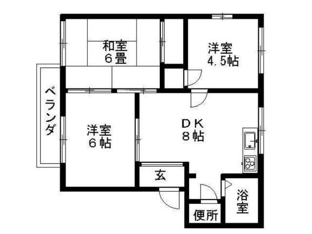 ハイツサンシャインA(3DK/2階)の間取り写真