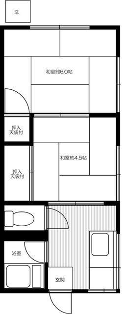 シュロス井荻(2K/1階)の間取り写真