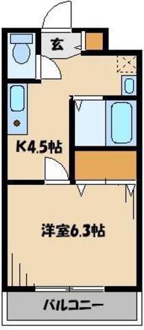 ゴールドハイツ2 911470(1DK/3階)の間取り写真