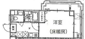 アルビオン宮地(1K/2階)の間取り写真