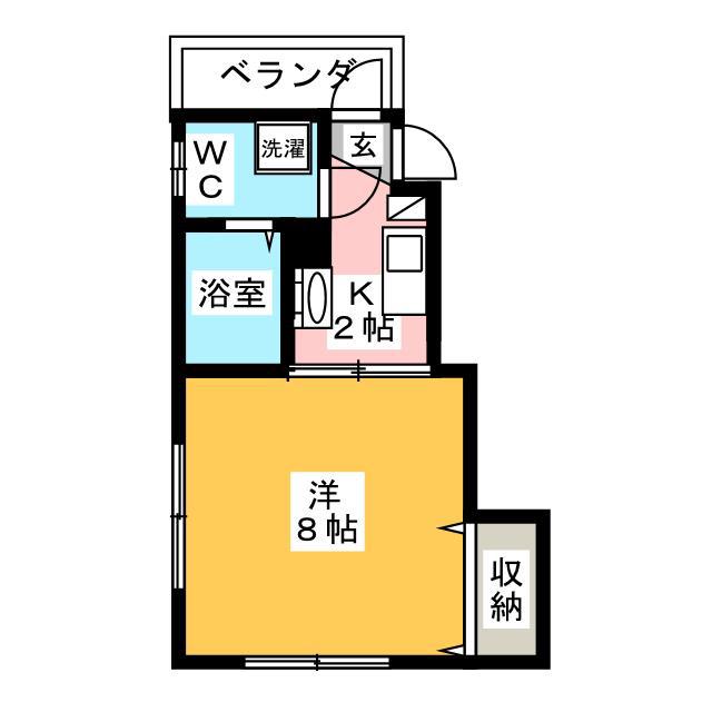 ビナハリー宮崎台(1K/1階)の間取り写真